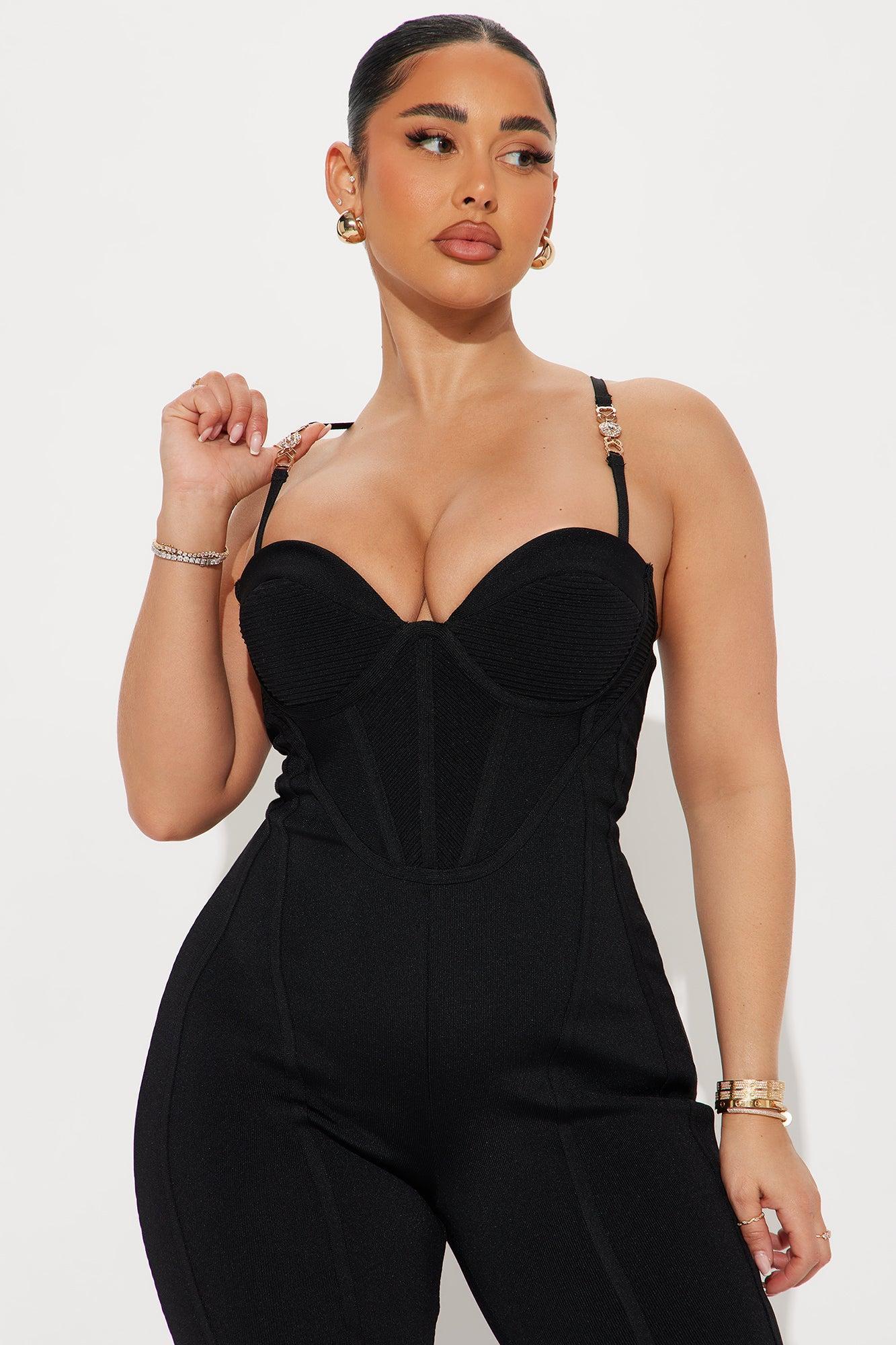 Victoria Bandage Jumpsuit - Black Product Image
