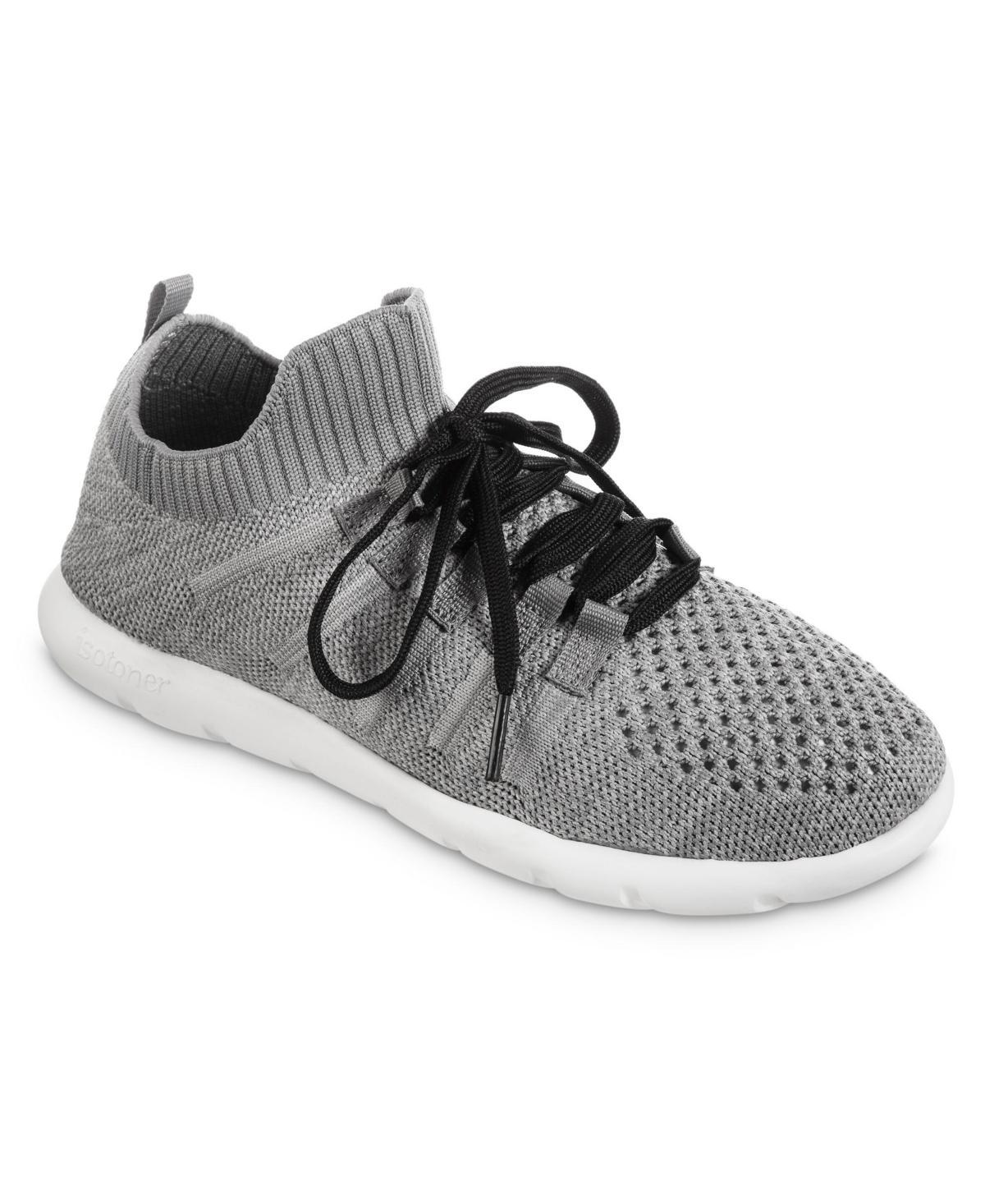 Zenz by Isotoner Women's Knit Lace-Up Sneakers, Size: 6, Grey Product Image