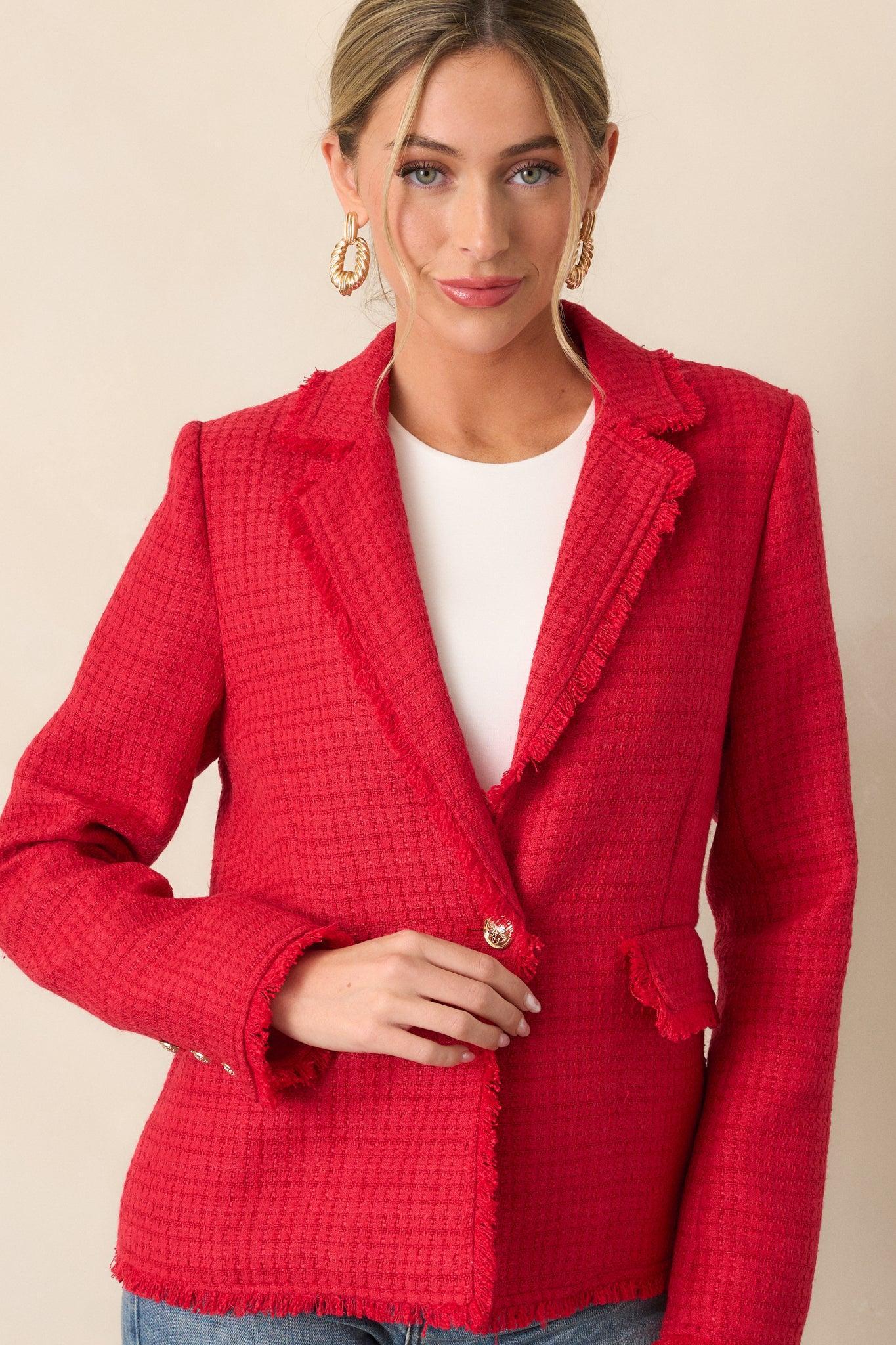 Made For This Red Tweed Blazer Product Image