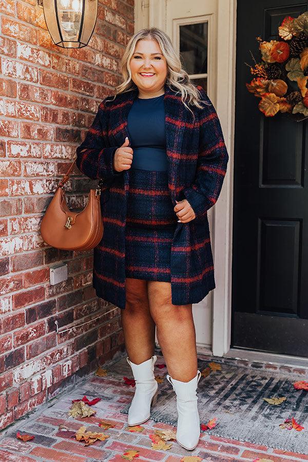 Fall Frenzy Plaid Coat Curves Product Image