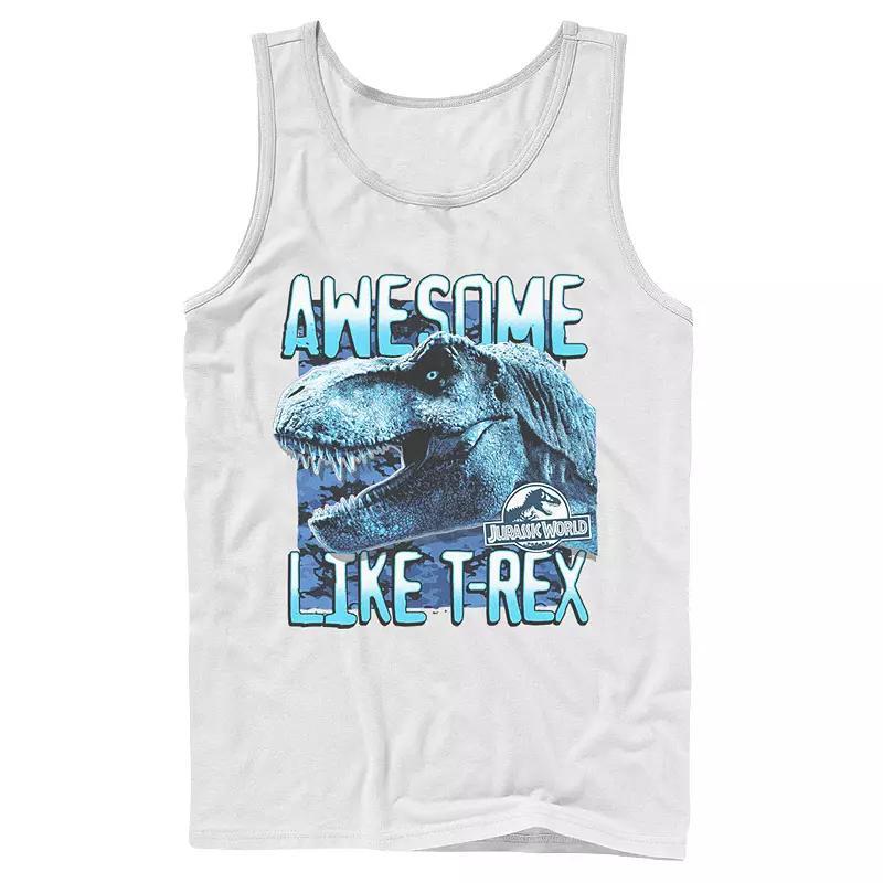Men's Jurassic World Two Awesme Lke T-Rex Tank Top, Size: Large, White Product Image