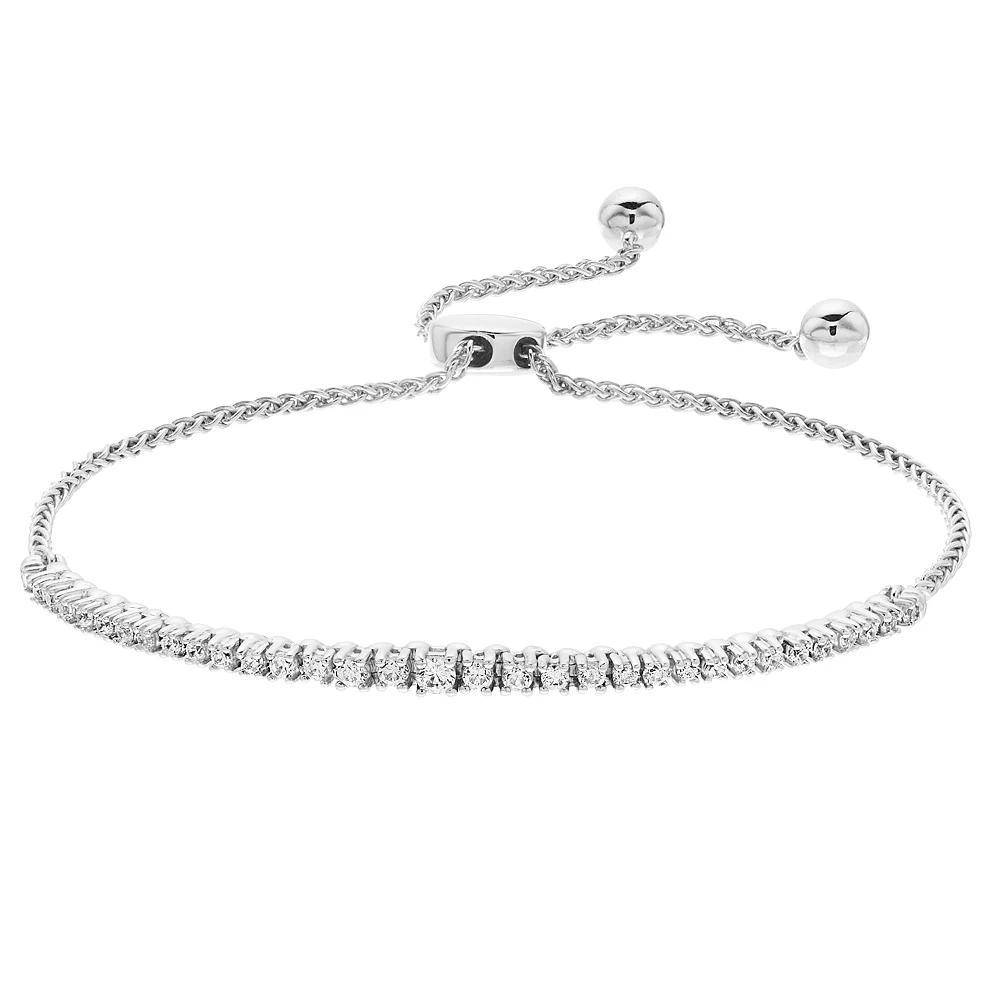 Sterling Silver 1/2 Carat T.W. Diamond Bolo Bracelet, Women's Product Image