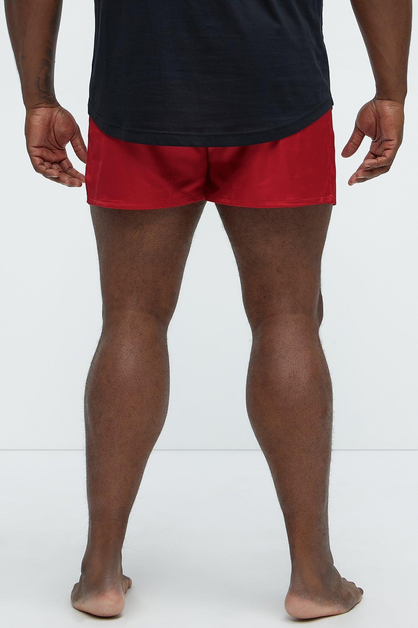 Satin Relaxed Boxer - Red Product Image