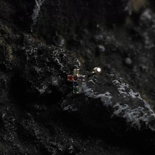 CZ Cross Stud Earring Product Image