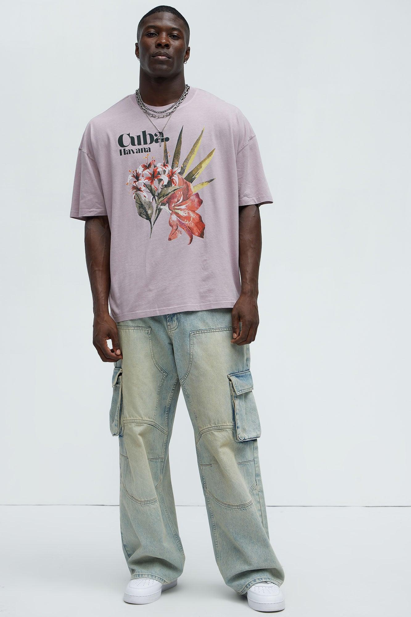 Cuba Havana Oversized Short Sleeve Tee - Purple Product Image
