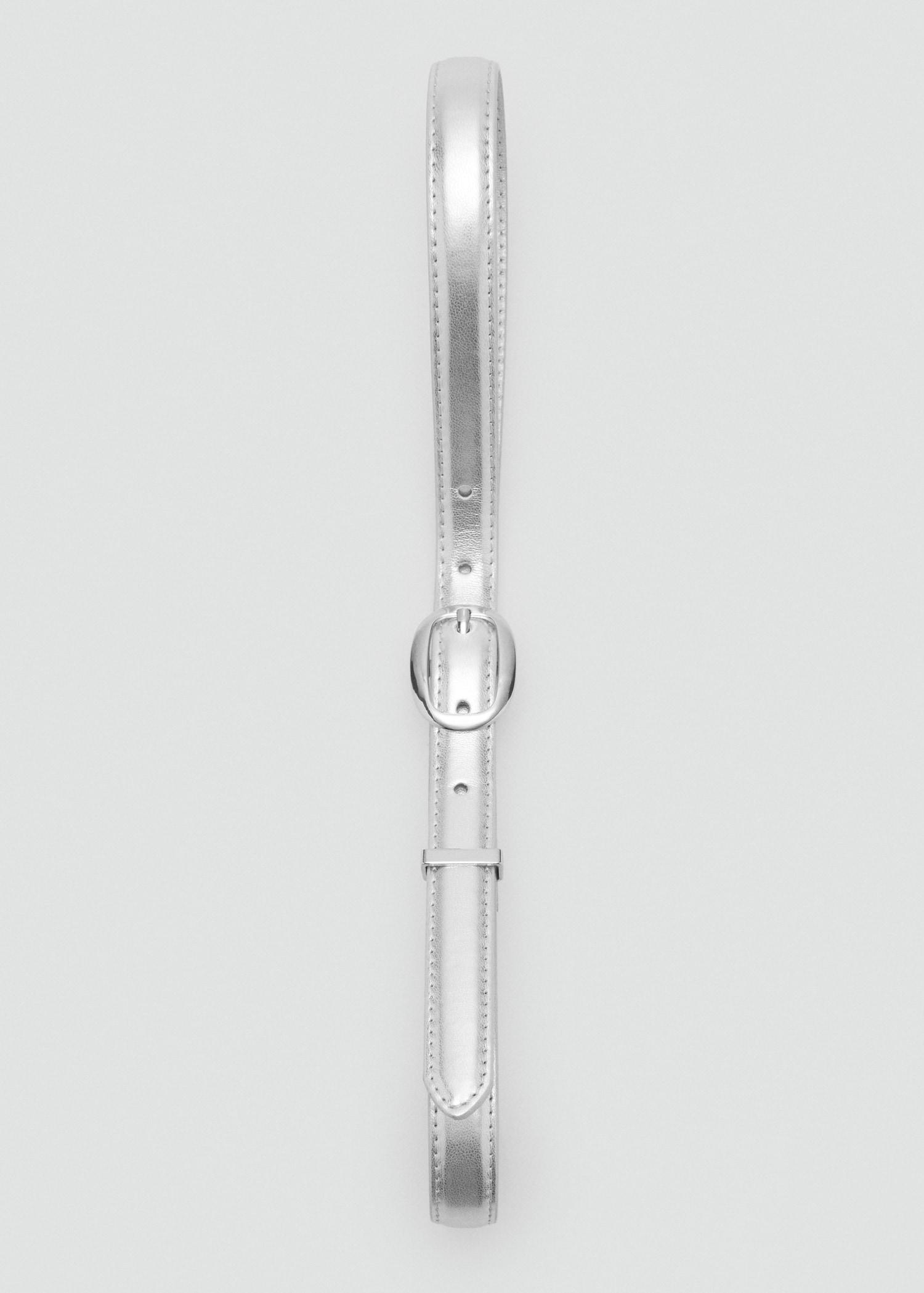 Metallic belt with oval buckle - Women | MANGO USA Product Image