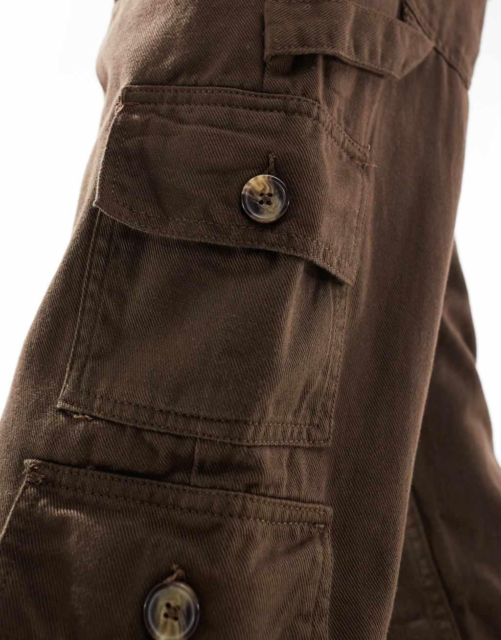 Another Influence utility carpenter straight leg pants in brown Product Image