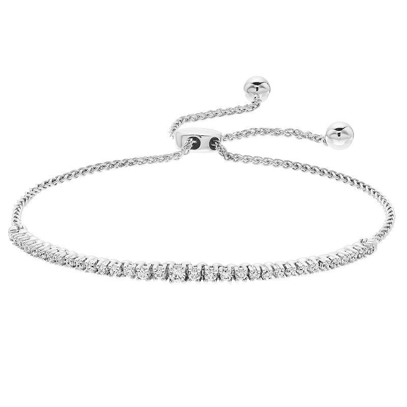Sterling Silver 1/2 Carat T.W. Diamond Bolo Bracelet, Women's Product Image