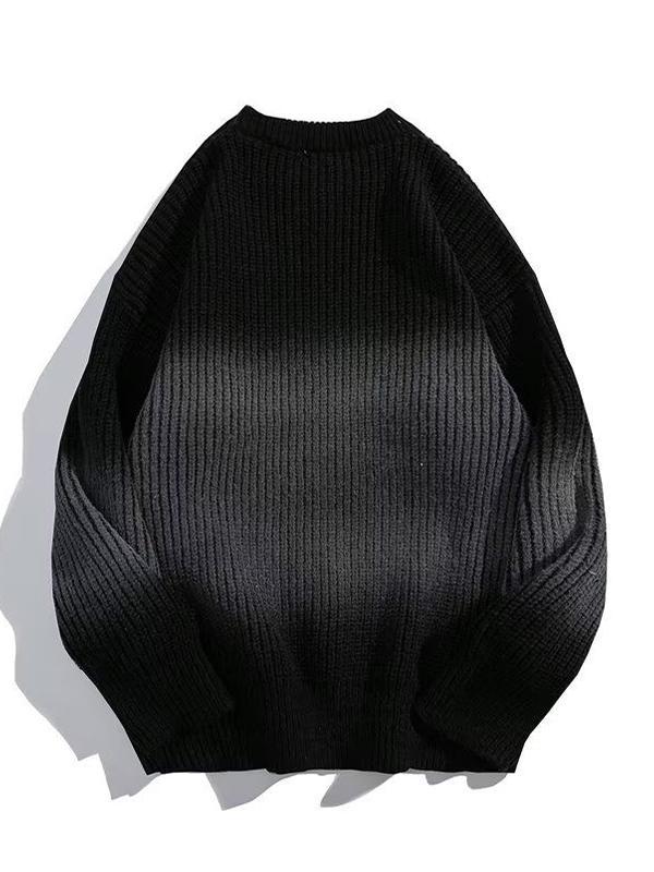 Men's Print Tie Dye Ombre Loose Sweater Product Image