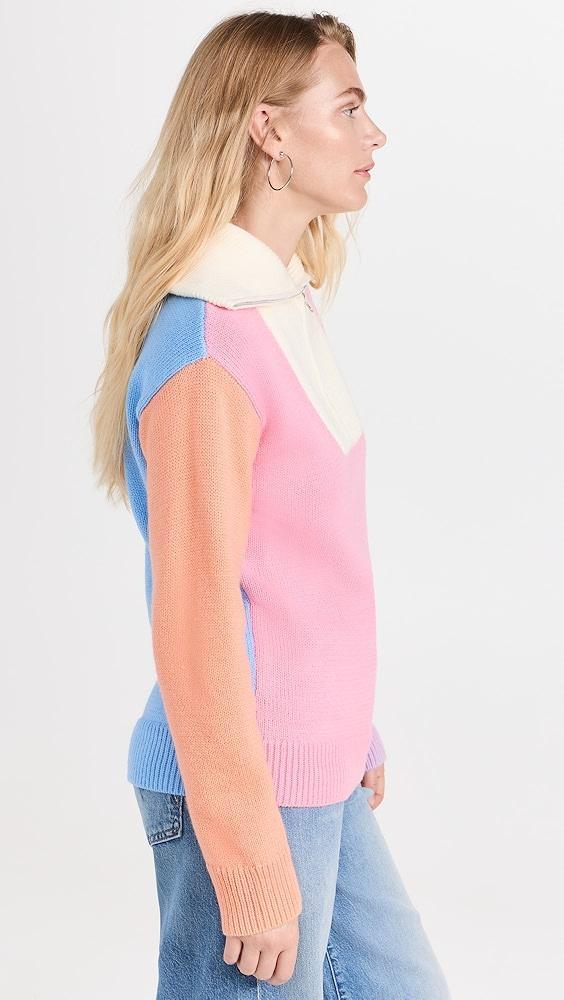 English Factory Colorblock Zip  Pullover Sweater | Shopbop Product Image