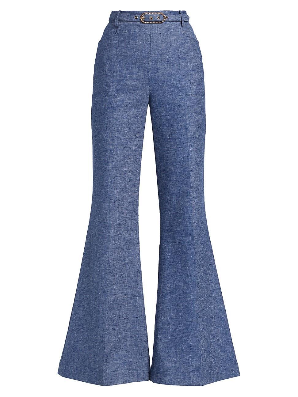 Womens Eden Chambray Flared Pants Product Image