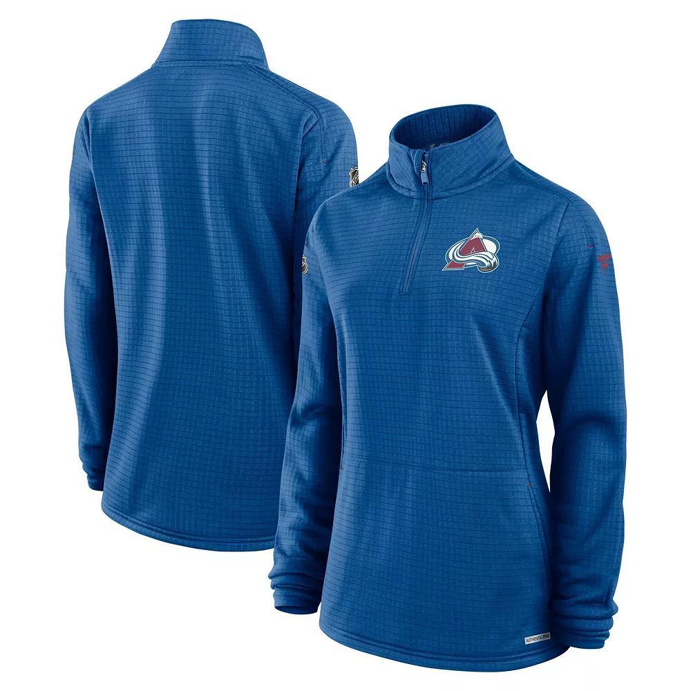 Women's Fanatics  Blue Colorado Avalanche Authentic Pro Rink Lightweight Quarter-Zip Pullover Top, Size: XL Product Image