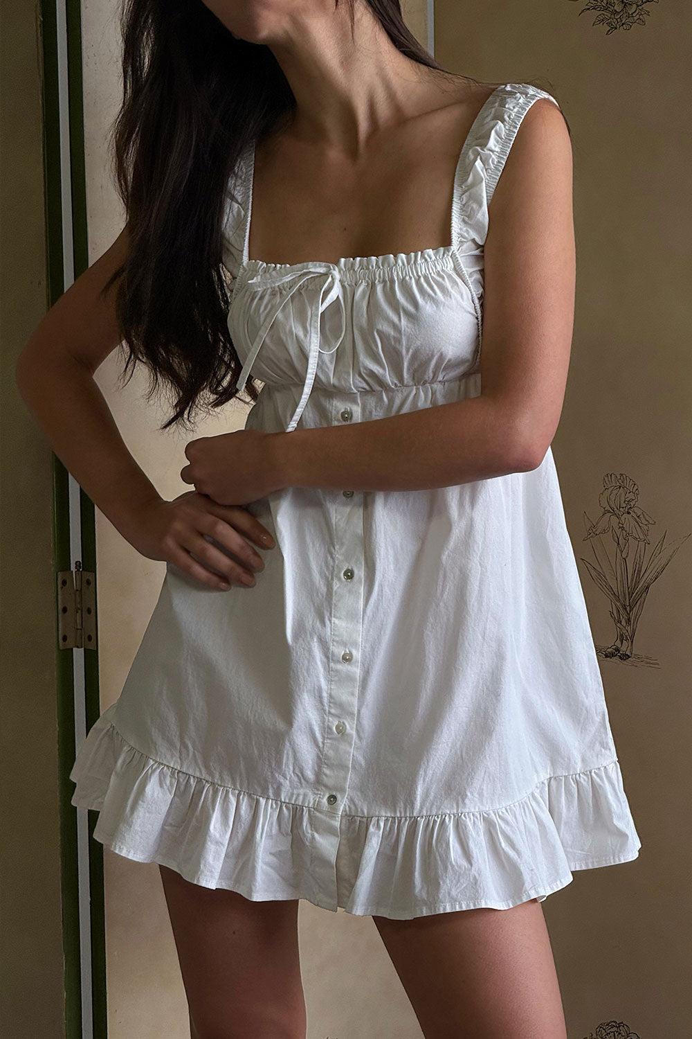 Marilyn Babydoll Dress - White Product Image