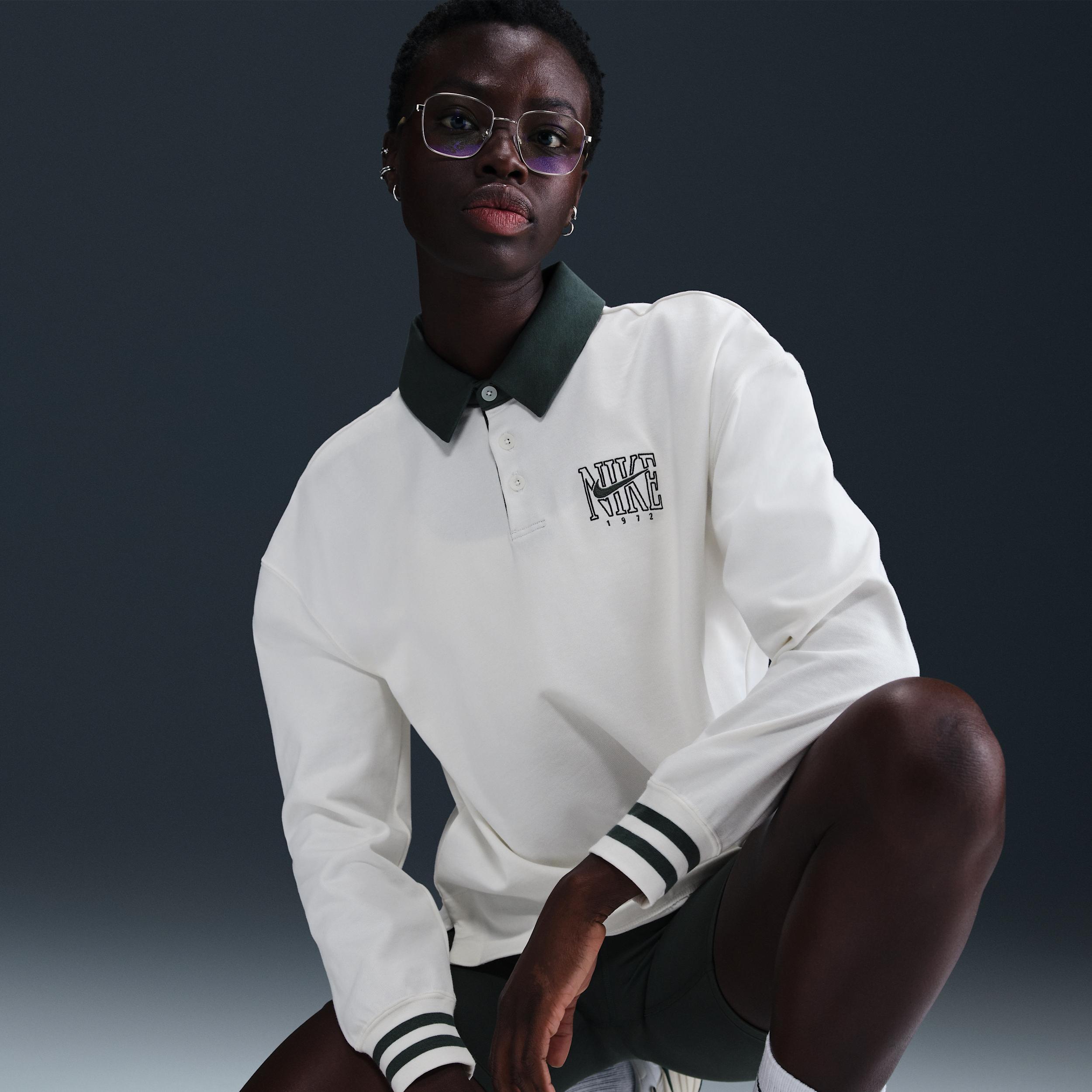 Nike Sportswear Essential Women's Oversized Long-Sleeve Polo Product Image