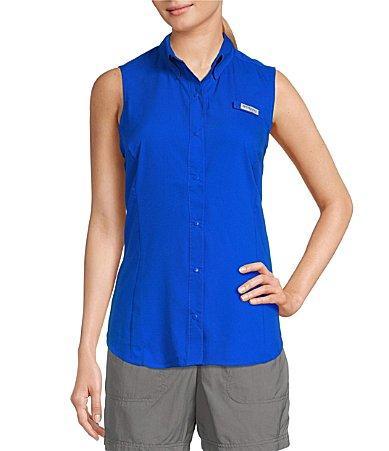 Columbia Womens Tamiami Collar Neck Sleeveless Button Front Shirt Product Image