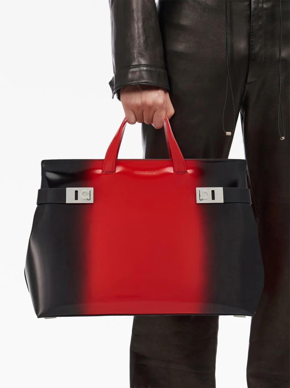 airbrush-effect leather tote  Product Image