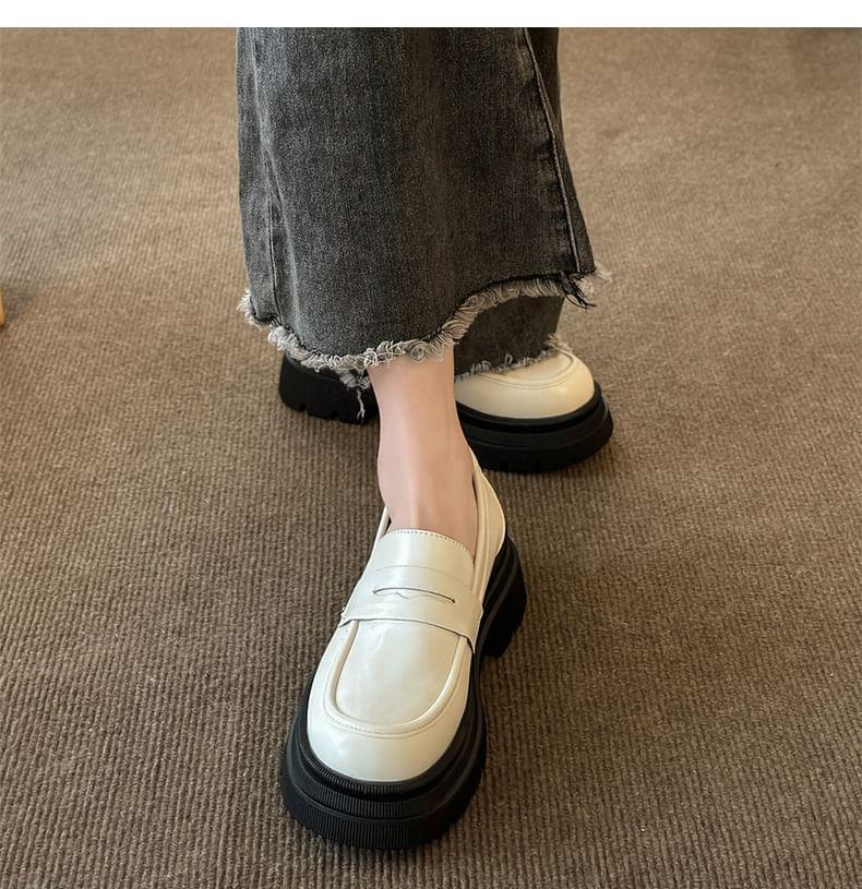 Faux Leather Platform Loafers Product Image