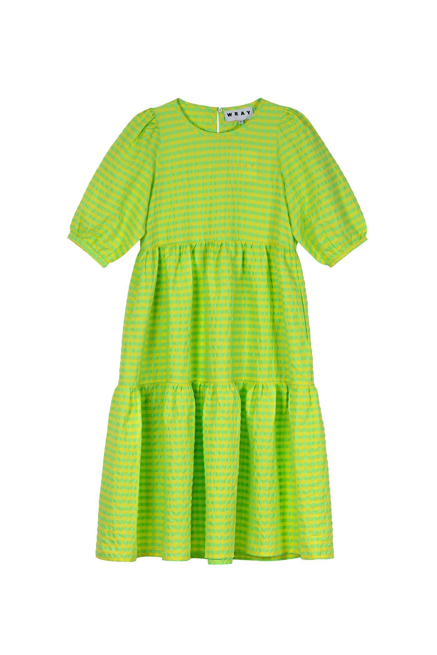 Rosemary Dress - Acid Apple Gingham Product Image