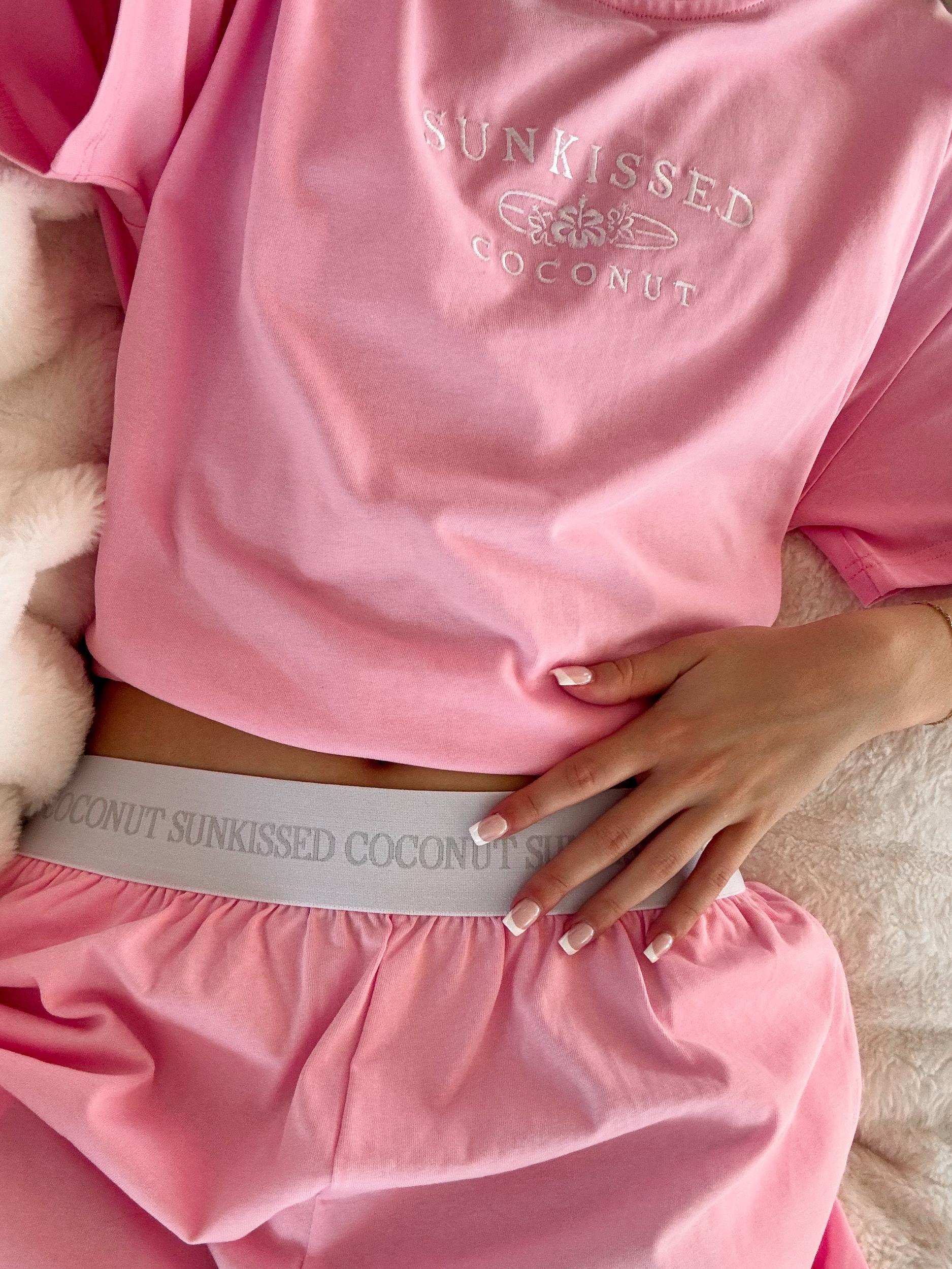 Lush Pink Basic Watercolor Shorts Product Image