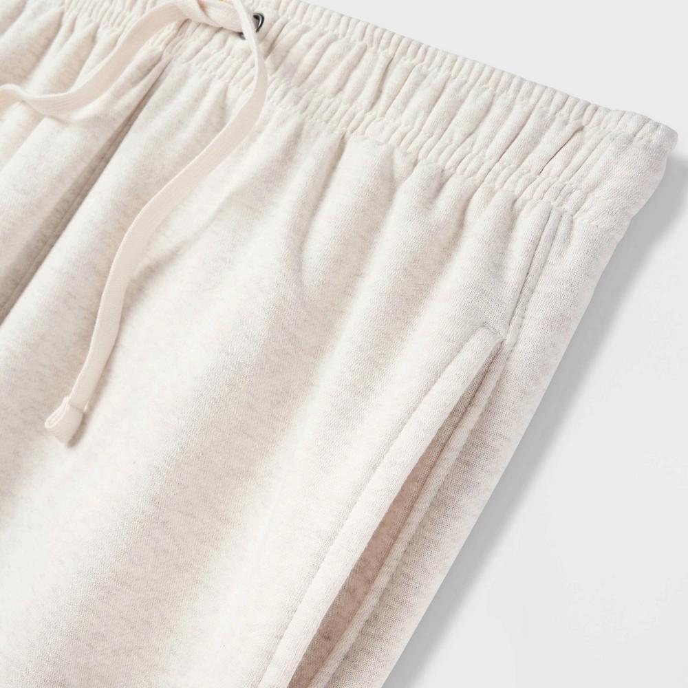 Men's Fleece Jogger Pants - Goodfellow & Co™ Oatmeal S: Midweight Cotton Blend, Adjustable Waistband, Tapered Leg, 29.5" Inseam Product Image