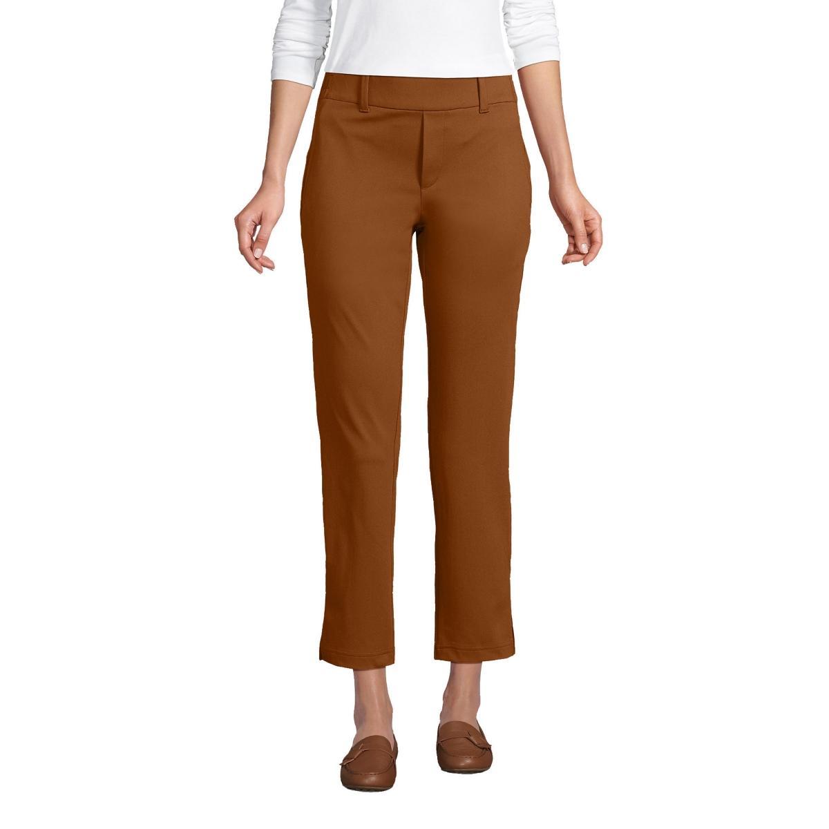 Women's Lands' End Flex Mid Rise Pull On Crop Pants, Size: XL, Deep  Blue Product Image