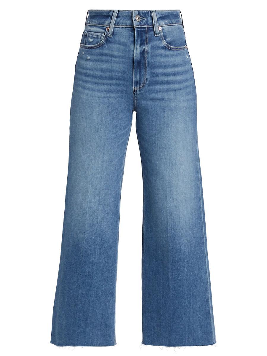 Paige Anessa High Rise Wide Leg Ankle Jeans in Rock Show Distressed Product Image