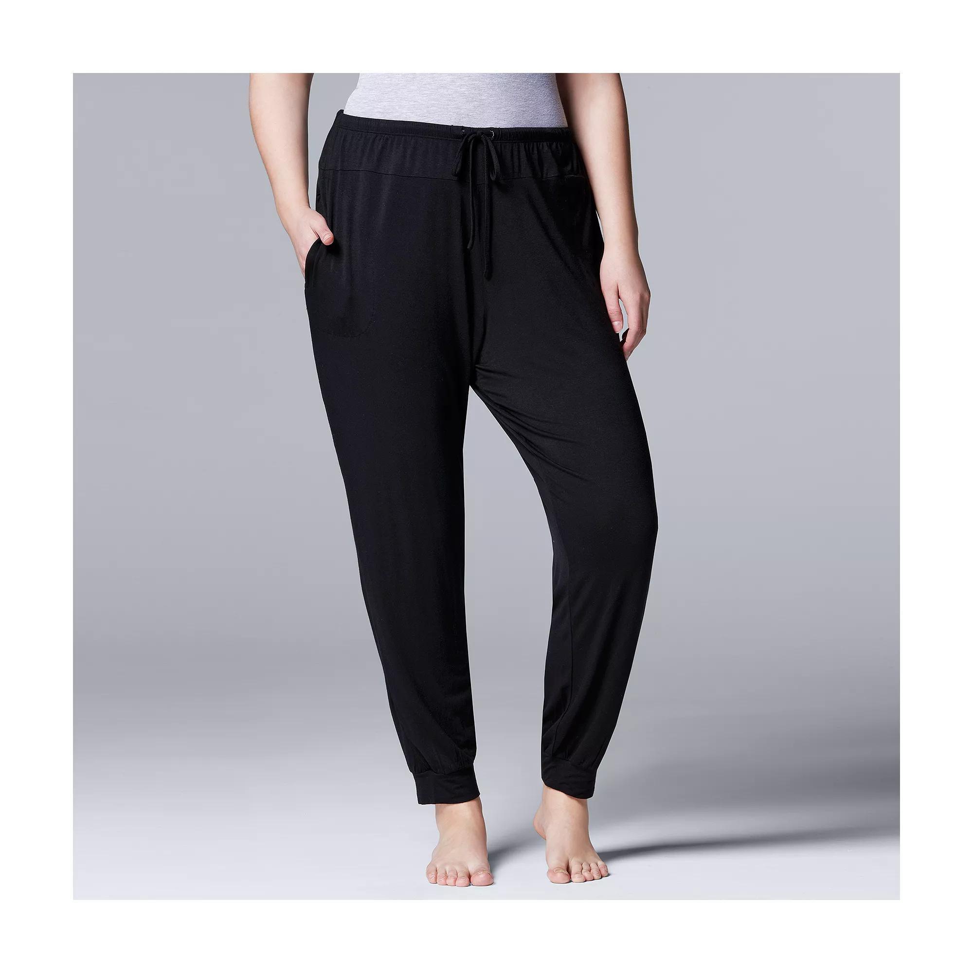 Plus Size Simply Vera Vera Wang Basic Luxury Banded Bottom Pajama Pants, Women's, Size: 2XL, Grey Gray Product Image