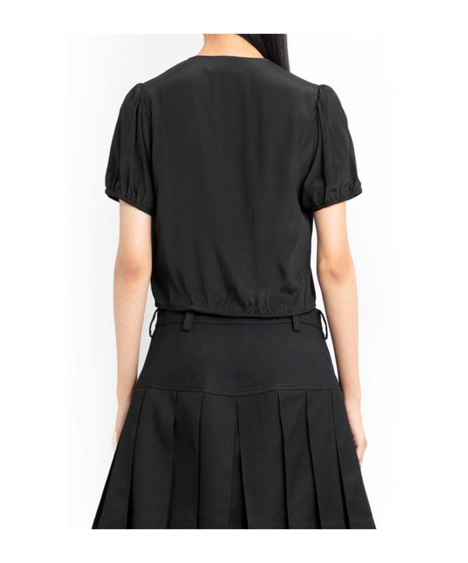SIMONE ROCHA Lace-up Short-sleeve Top In Black Product Image