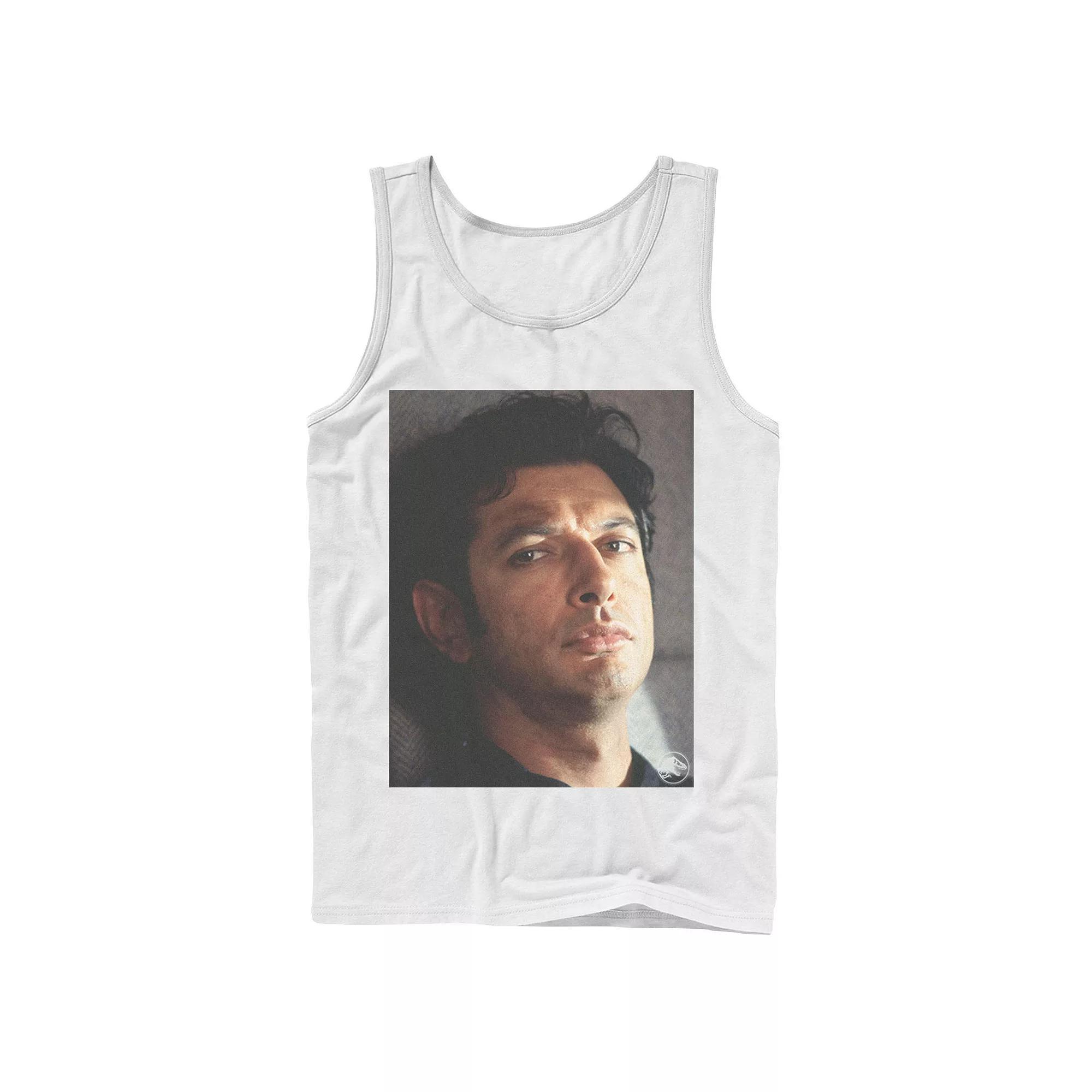 Men's Jurassic Park Jeff Goldblum Stare Tank Top, Size: Large, White Product Image