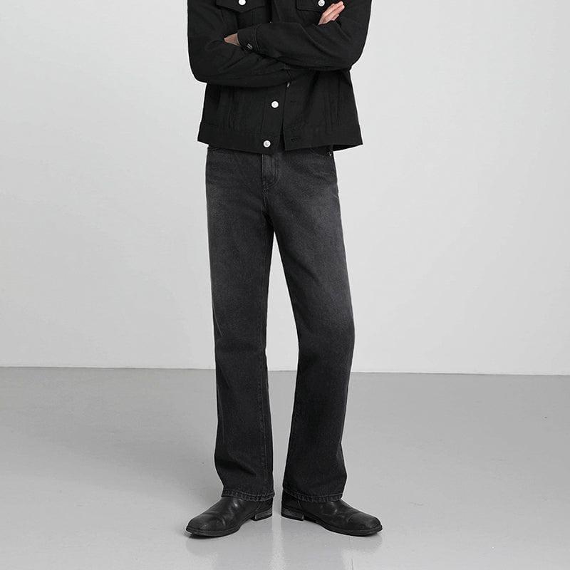 RT No. 3155 WASHED BLACK WIDE STRAIGHT PANTS Product Image