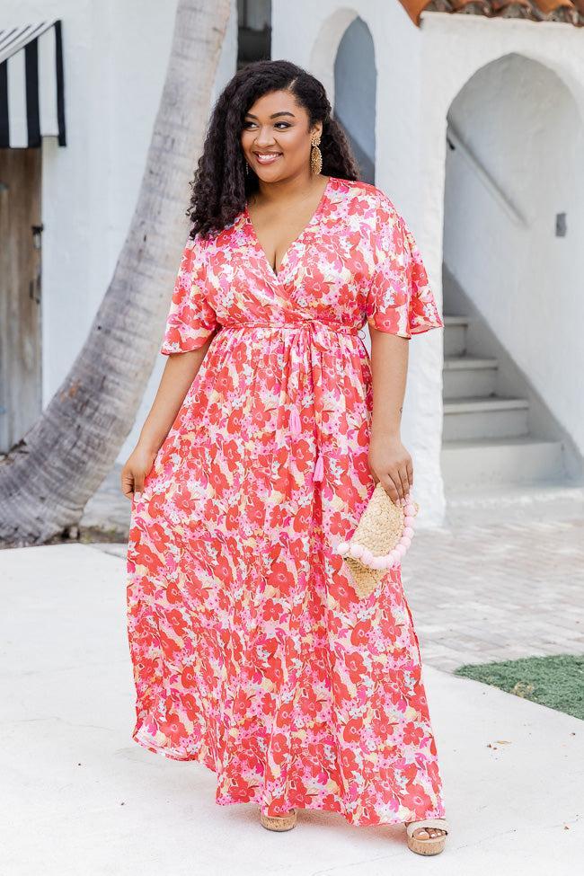 Ready For You Maxi Dress in Watercolor Red Floral Print FINAL SALE Product Image