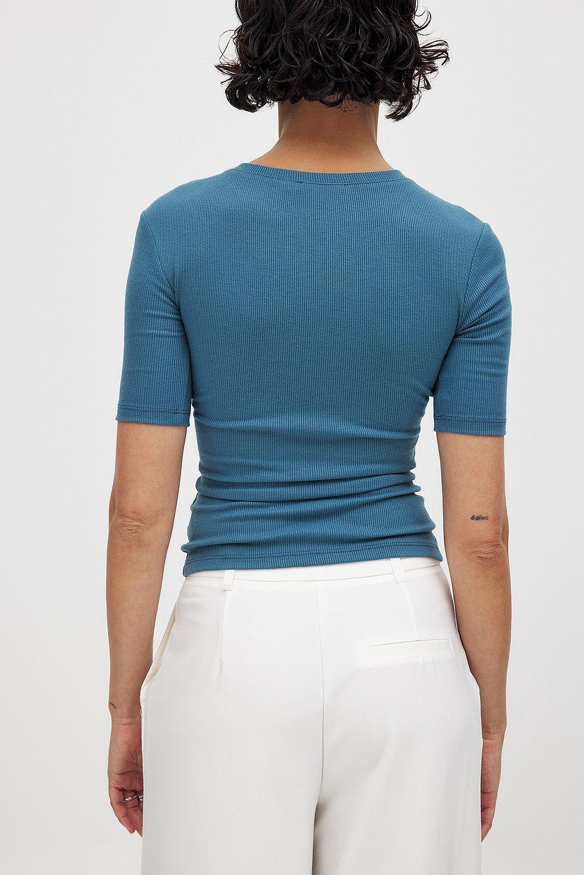 Round Neck Ribbed Top Product Image