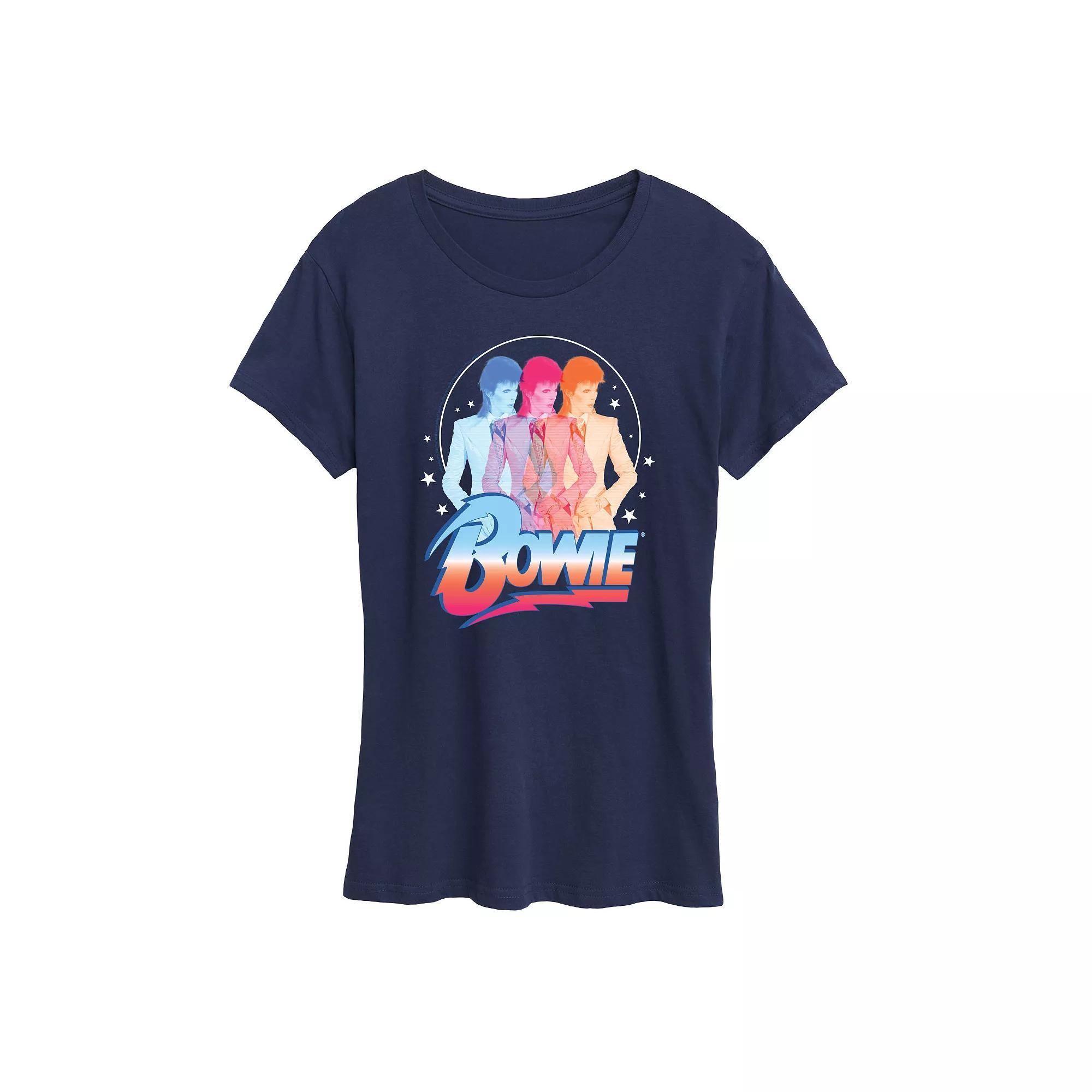 Womens Bowie 3D Graphic Tee Blue Product Image
