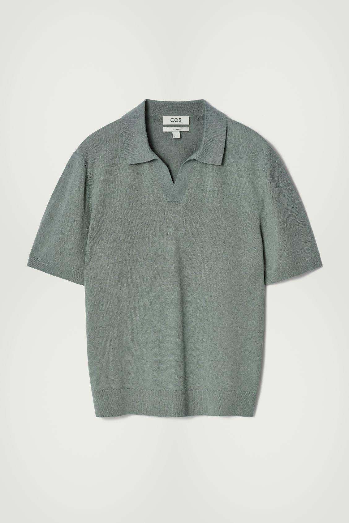 KNITTED LINEN POLO SHIRT Product Image
