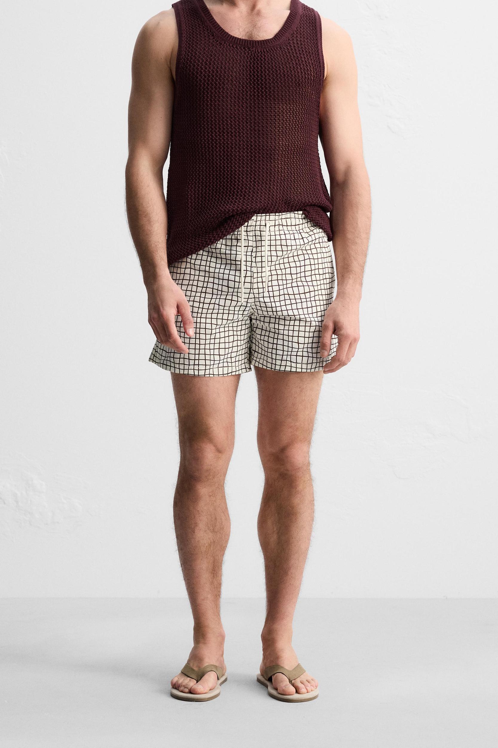 REGULAR CHECK PRINT SWIMSUIT Product Image