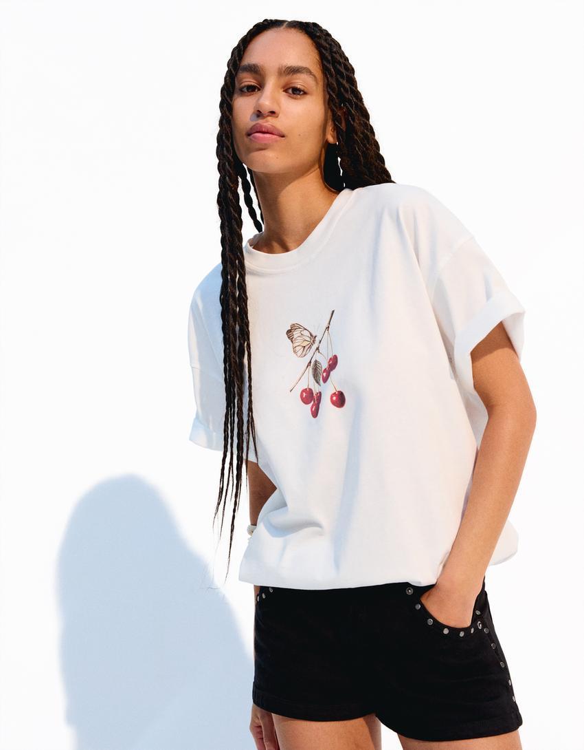 Printed short sleeve oversize T-shirt Product Image