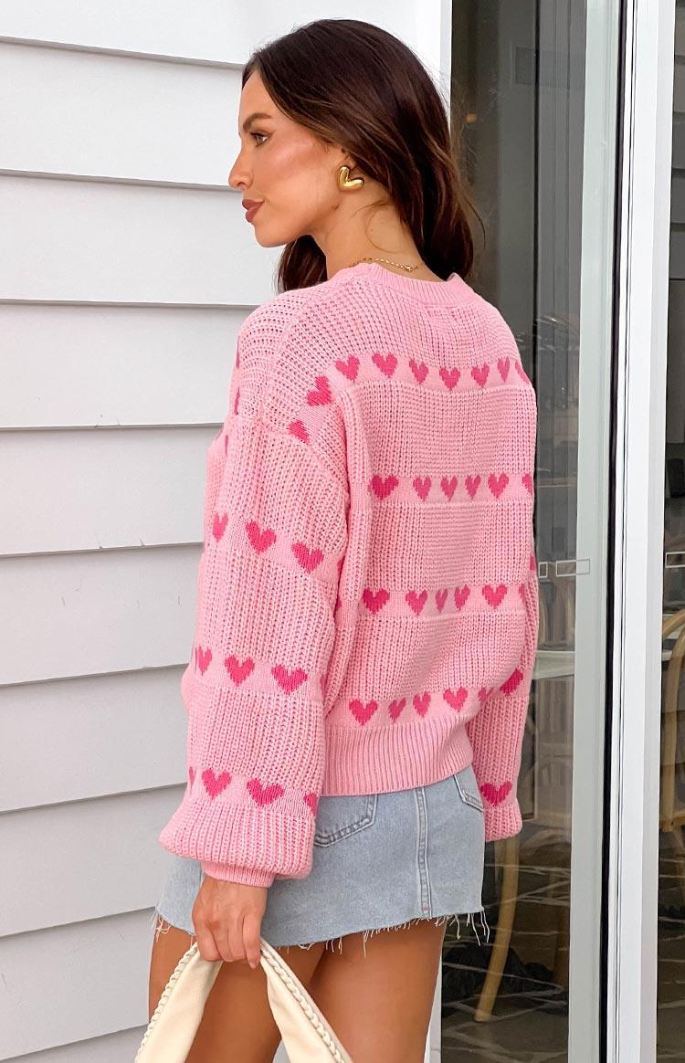 Lovey Pink Heart Stripe Jumper Product Image