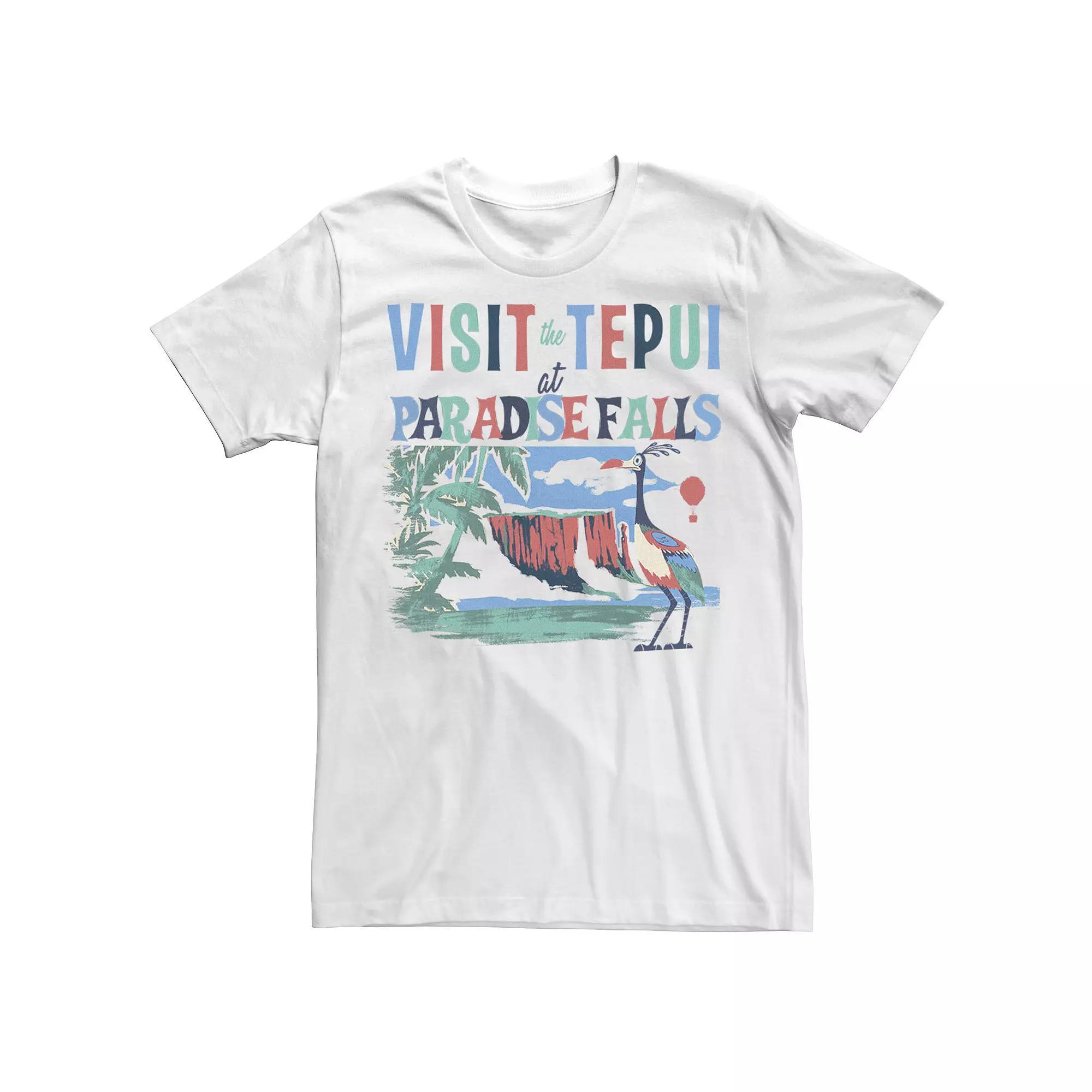 Big & Tall Disney / Pixar Up Kevin Visit Paradise Falls Watercolor Poster Tee, Men's, Size: 4XL Tall, White Product Image
