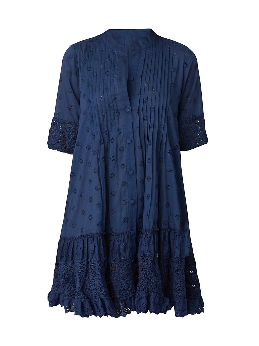 Womens Milos Pin-Tucked Cotton Cover-Up Minidress Product Image