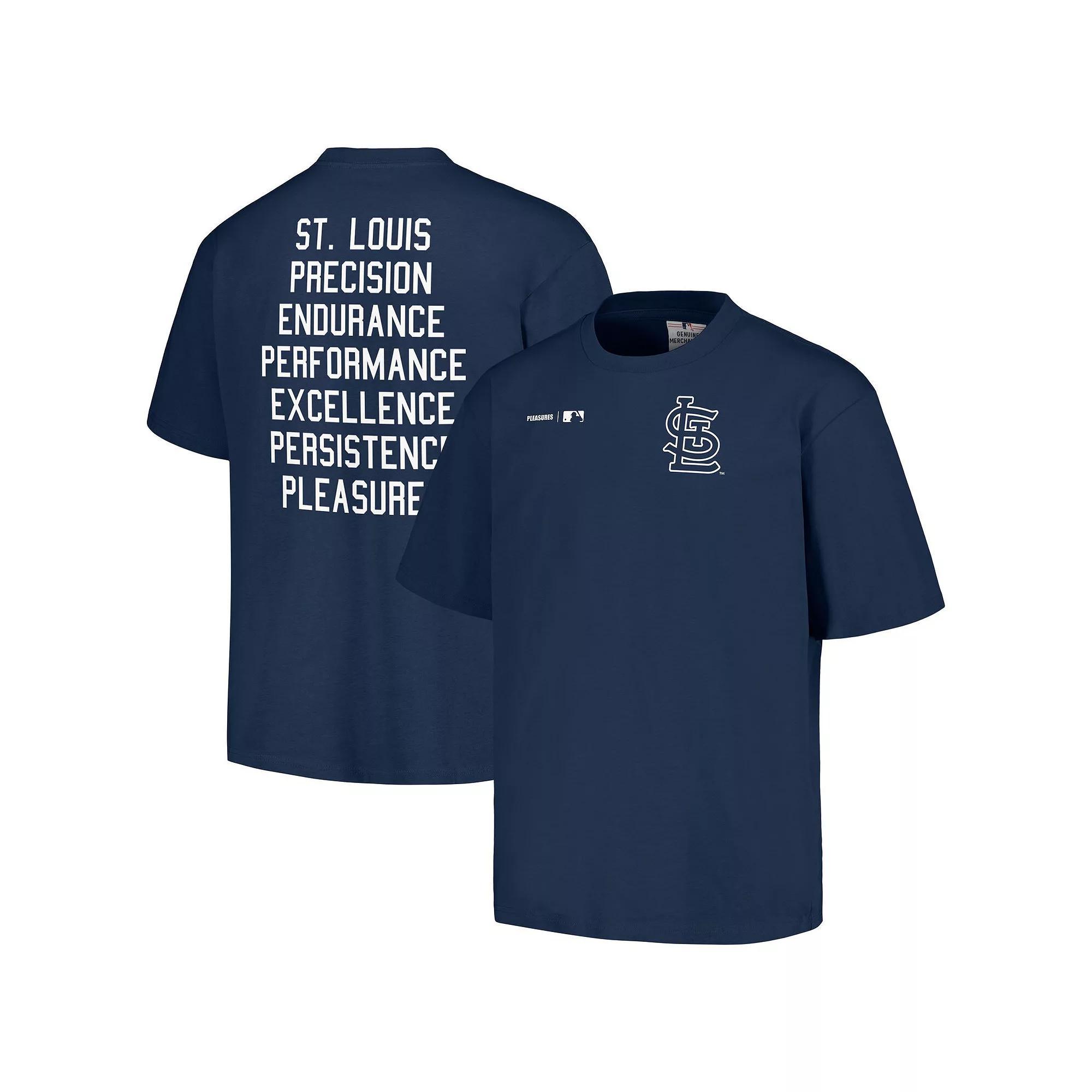 Men's PLEASURES  Navy St. Louis Cardinals Precision T-Shirt, Size: Large, Blue Product Image