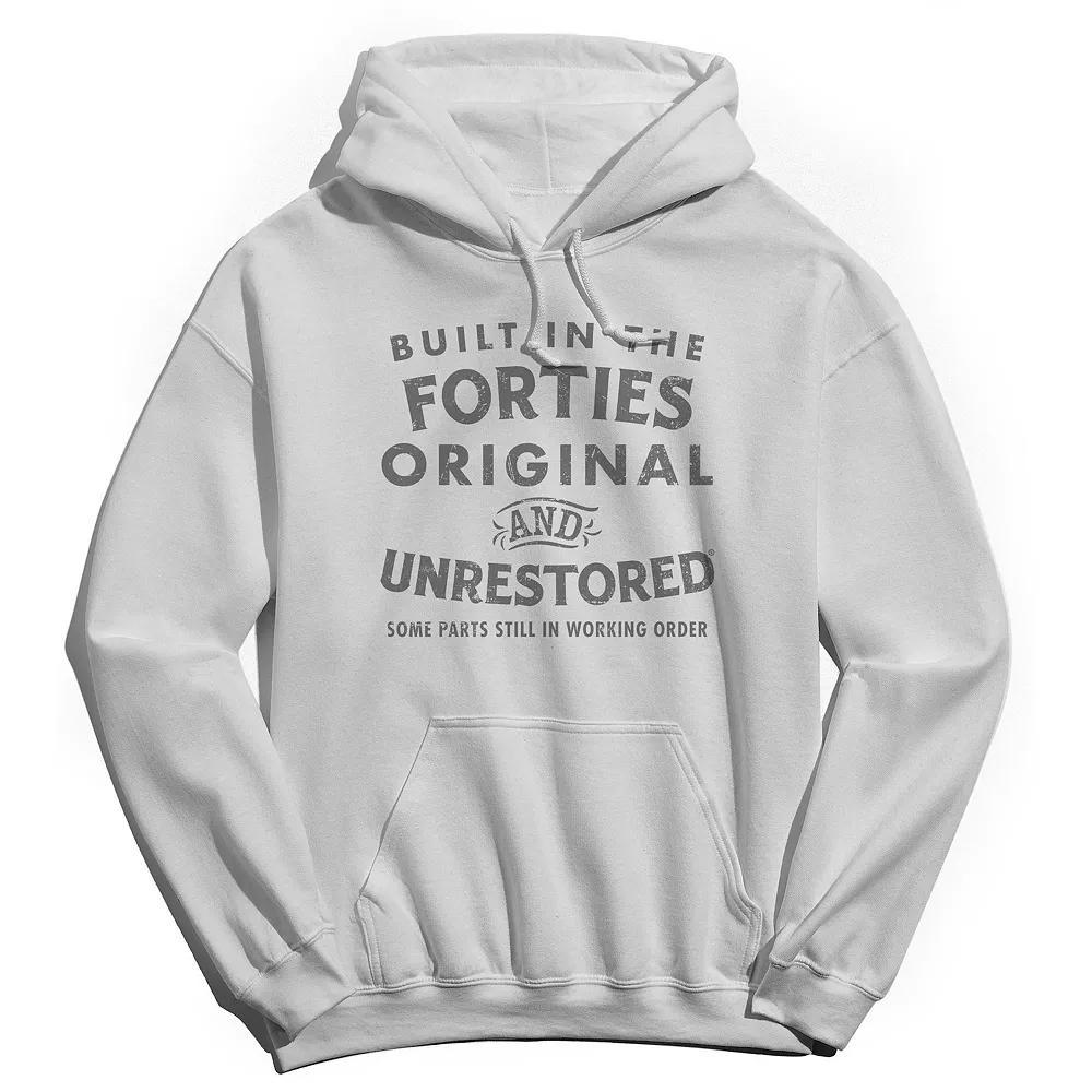 Men's Original & Unrestored Built in The Forties Graphic Hoodie, Size: Small, White Product Image