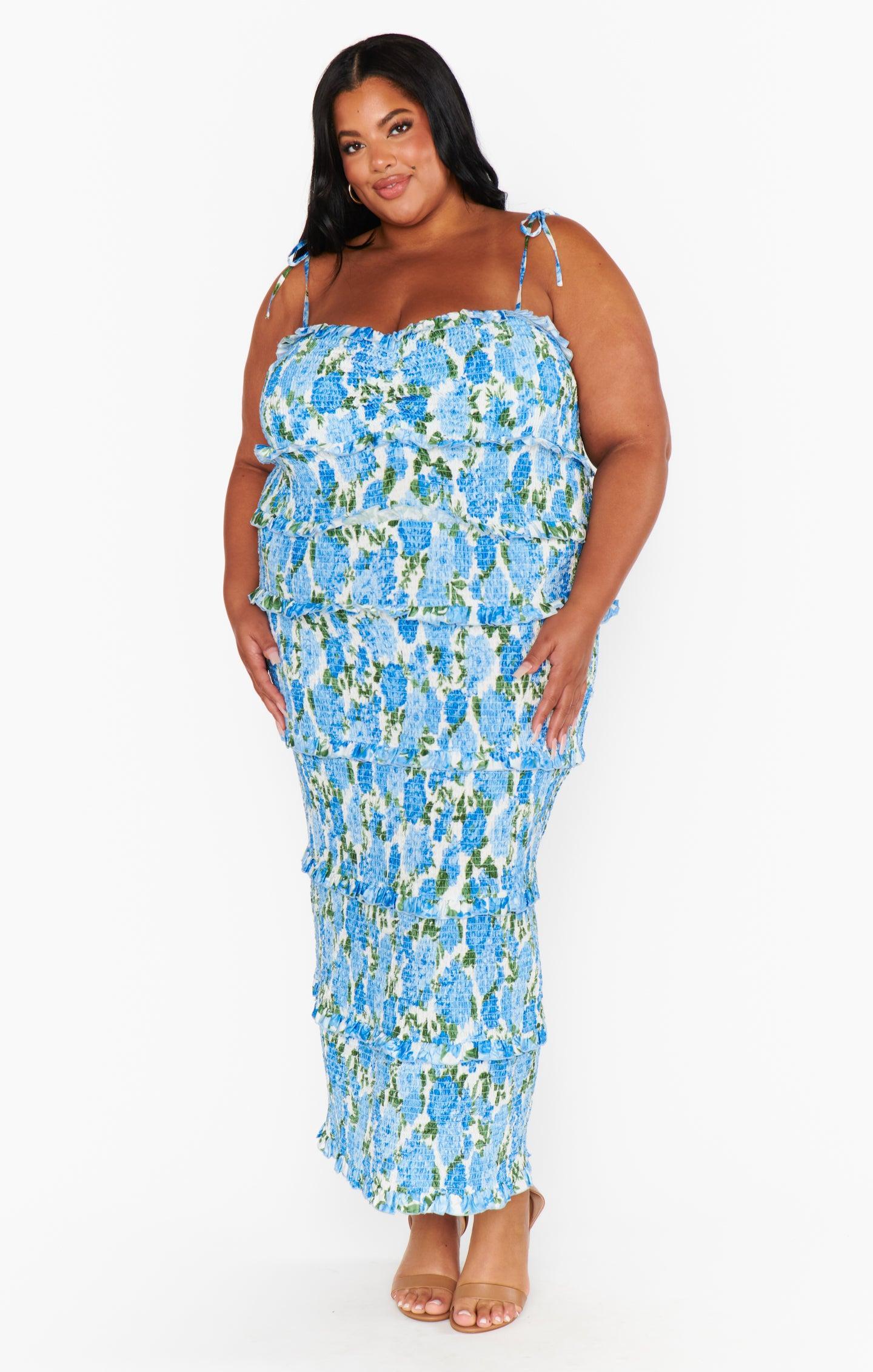 Stella Smocked Dress ~ Cottage Floral Blue Product Image