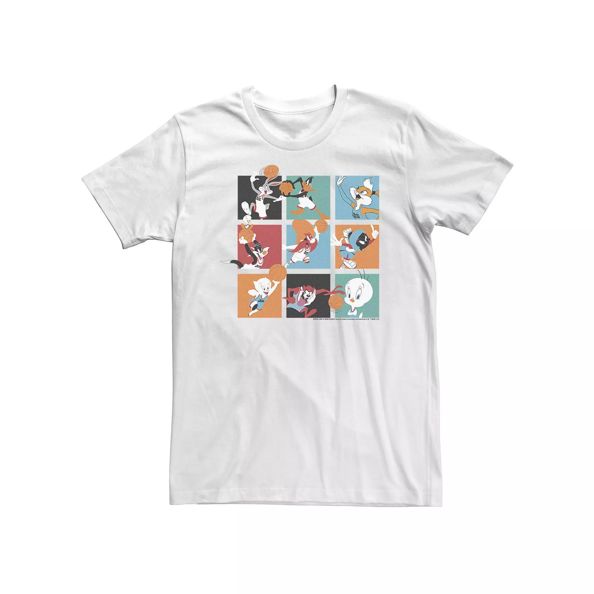 Big & Tall Space Jam 2 Panel Boxes Tee, Men's, Size: XXL Tall, White Product Image