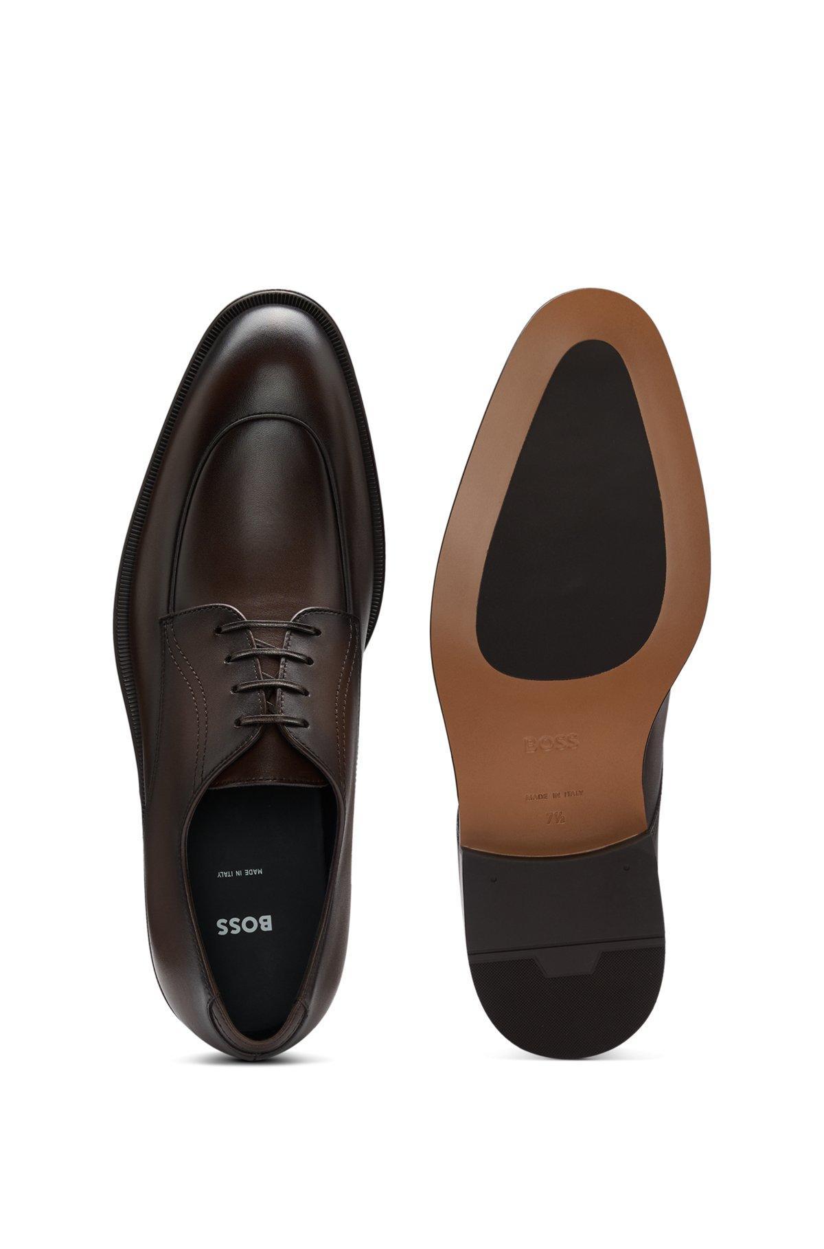 Leather Derby shoes with apron toe Product Image