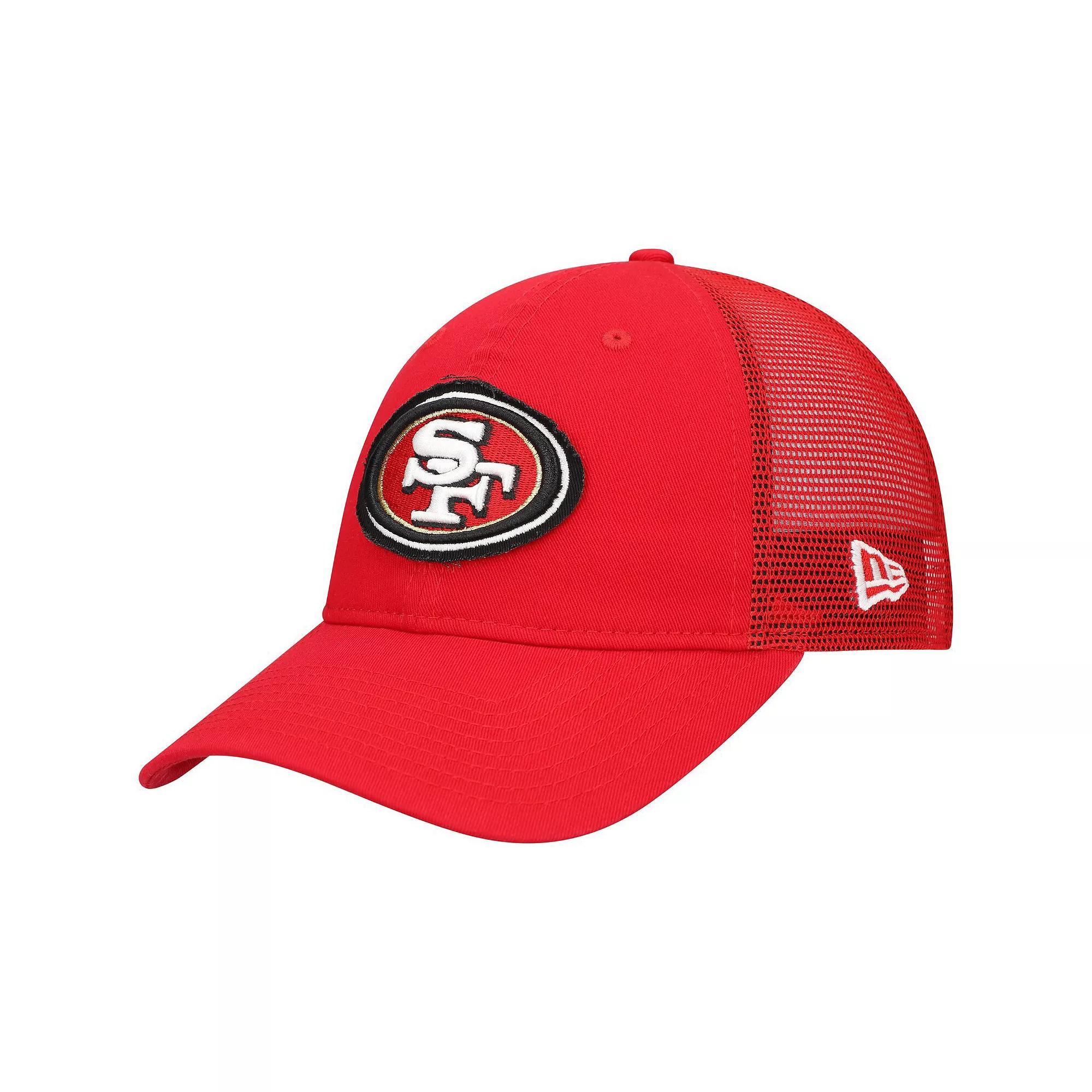 Mens New Era Scarlet San Francisco 49ers Game Day 9TWENTY Adjustable Trucker Hat Product Image
