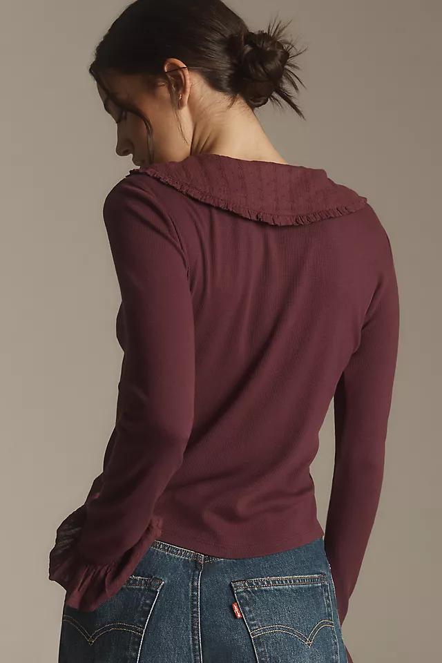 The Keira Collared Button-Front Blouse by Pilcro: Long-Sleeve Edition Product Image