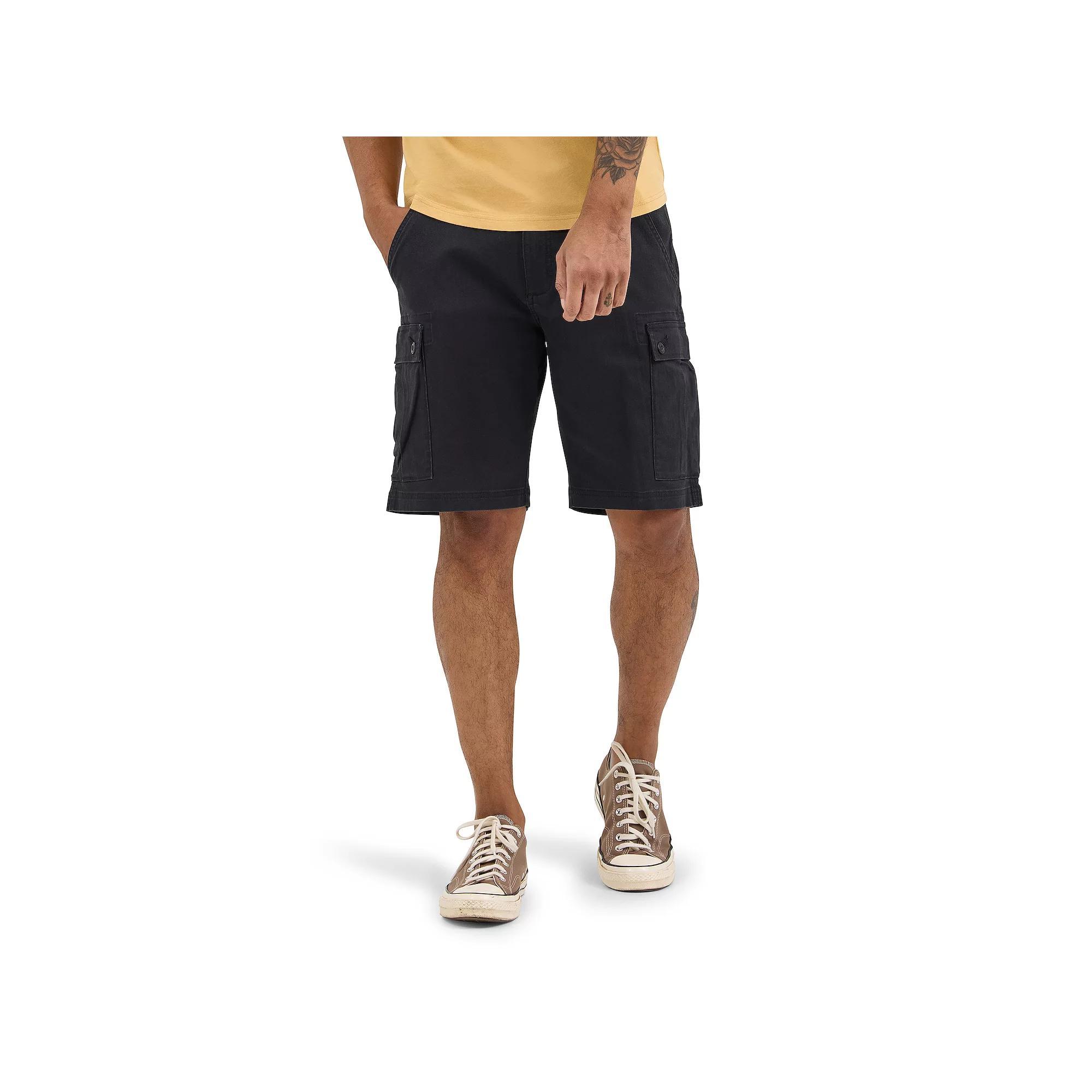 Men's Wrangler 10" Twill Cargo Shorts, Size: 42, Black Product Image