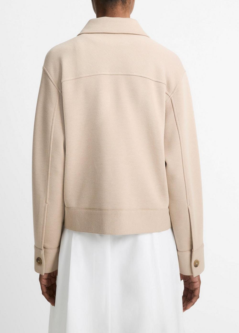 Womens Double-Face Cropped Jacket, Light Sandbar, Size L Vince Product Image