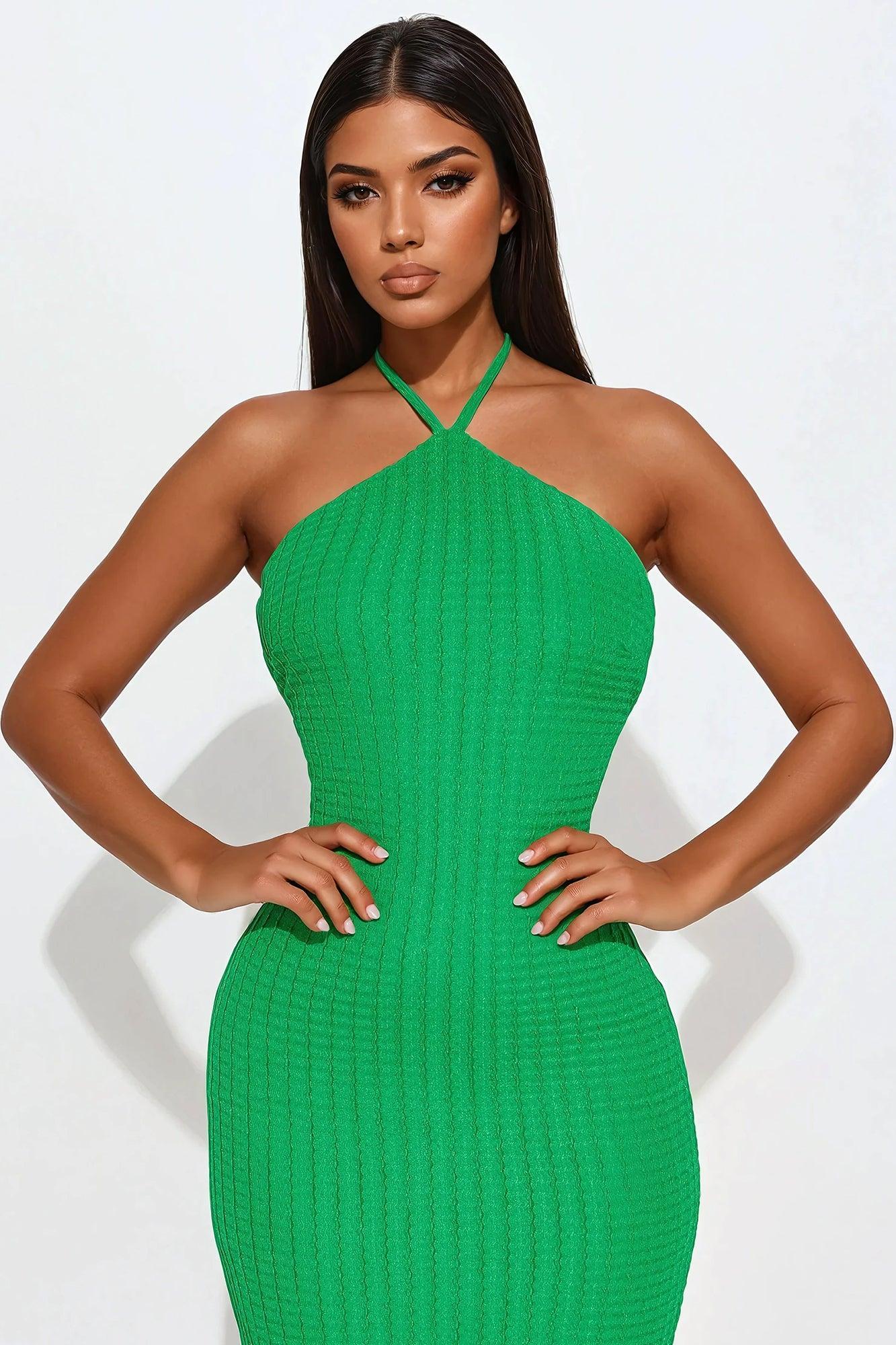 Lucy Backless Maxi Dress - Green Product Image