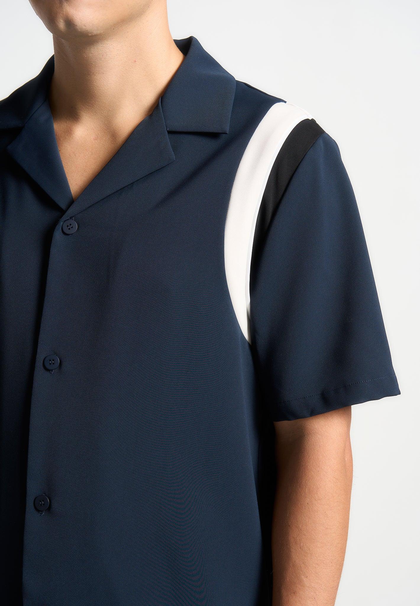 Varsity Revere Shirt - Navy Male Product Image